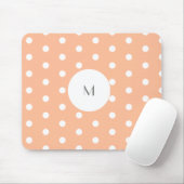 Peach & Polka Dot Monogramm Mousepad (Mit Mouse)