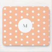 Peach & Polka Dot Monogramm Mousepad (Vorne)