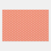 Peach Polka Dot Wide Striping und Solid Wra Geschenkpapier Set (Vorderseite 2)