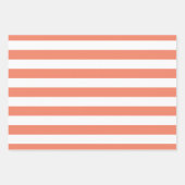 Peach Polka Dot Wide Striping und Solid Wra Geschenkpapier Set (Vorderseite)