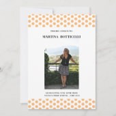 Peach Polka Dots Foto Abschluss Ankündigung (Vorderseite)