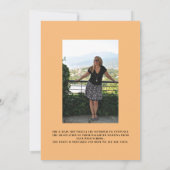 Peach Polka Dots Foto Abschluss Ankündigung (Rückseite)