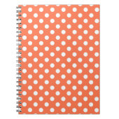Peach Polka Dots Muster Musterpattern Illustrator Notizblock (Vorderseite)