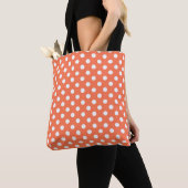 Peach Polka Dots Muster Musterpattern Illustrator Tasche (Von Nahem)