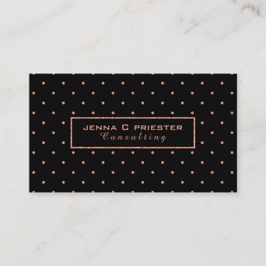 Peach Polka Dots Muster Visitenkarte (Vorderseite)