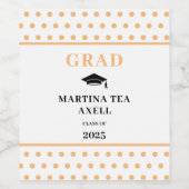 Peach Polka Dots Welcome Abschluss Weinetikett (Einzelnes Label)