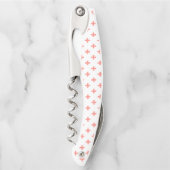 Peach polka Kreuze auf weiß Kellnermesser (Vorderseite)