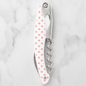 Peach polka Kreuze auf weiß Kellnermesser (Rückseite)