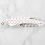 Peach polka Kreuze auf weiß Kellnermesser (Vorderseite)