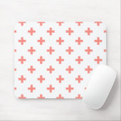 Peach polka Kreuze auf weiß Mousepad (Mit Mouse)