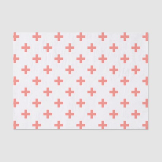 Peach polka Kreuze auf weiß Seidenpapier (Vorderseite)