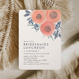 Peach Poppies Bridesmaids Luncheon Einladung