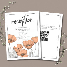 Peach Poppies Elegante Hochzeitsempfehlung für Flo Begleitkarte