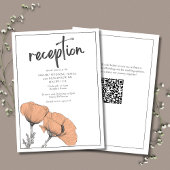 Peach Poppies Floral Eleganter Hochzeitsslipp Empf Begleitkarte