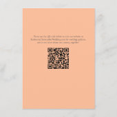 Peach Poppies Floral Eleganter Hochzeitsslipp Empf Begleitkarte (Rückseite)