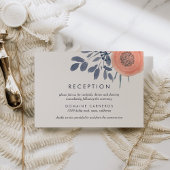 Peach Poppies Hochzeitsempfang Begleitkarte