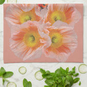 Peach Poppies & Ladybug Küchentuch (Gefaltet)
