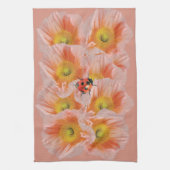 Peach Poppies & Ladybug Küchentuch (Vertikal)
