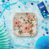 Peach Poppies Music Sheet Pappteller (Party)