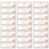 Peach Poppies Wedding Modern Floral Guest Address Aufkleber (Vorderseite)