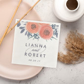 Peach Poppies Wedding Serviette