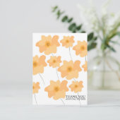 Peach Poppy Floral Hand Drawing Danke Postkarte (Stehend Vorderseite)