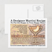Peach Praline Martini Rezept Postkarte (Vorne/Hinten)