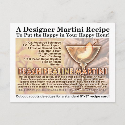 Peach Praline Martini Rezept Postkarte (Vorderseite)