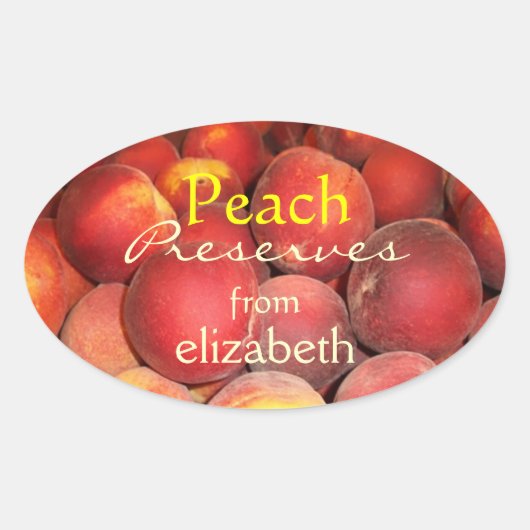 Peach Preserve Ovaler Aufkleber (Vorderseite)