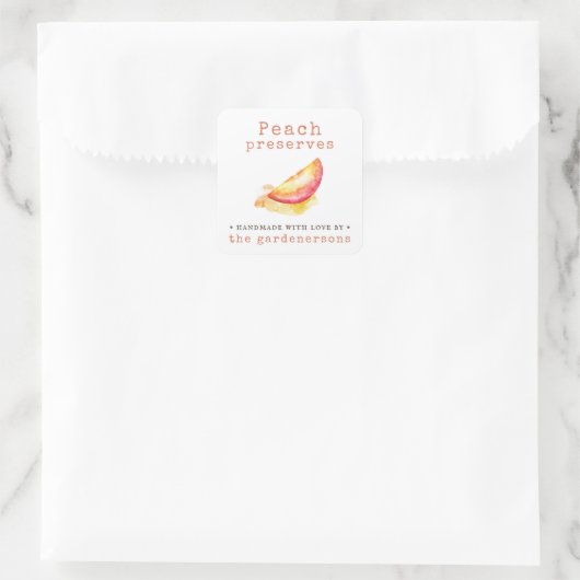 Peach Preserve Quadratischer Aufkleber (Tasche)