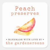 Peach Preserve Quadratischer Aufkleber (Vorderseite)