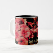 Peach Primrose Blume Personalisiert Zweifarbige Tasse (Vorderseite Links)