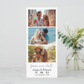 Peach Puff Save the Date Foto Stand Qr Code (Stehend Vorderseite)