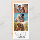 Peach Puff Save the Date Foto Stand Qr Code (Vorne/Hinten)