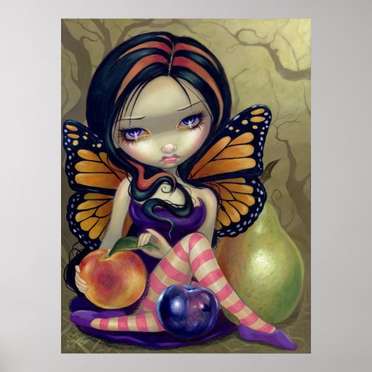Peach, Pum, Birne Art Print Fantasy Fruchtsäule Poster (Vorne)