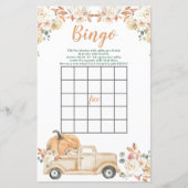 Peach Pumpkin Rustic Truck Baby Dusche Bingo Spiel (Vorderseite)