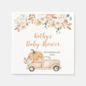 Peach Pumpkin Rustic Truck Babydusche Napkins Serviette (Vorderseite)