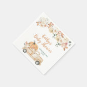 Peach Pumpkin Rustic Truck Babydusche Napkins Serviette (Ecke)