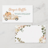 Peach Pumpkin Rustic Truck Diaper Raffle Begleitkarte (Vorne/Hinten)