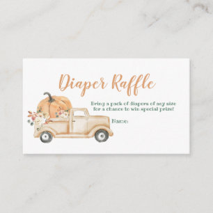 Peach Pumpkin Rustic Truck Diaper Raffle Begleitkarte