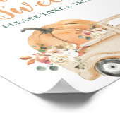 Peach Pumpkin Rustic Truck Liebe ist Sweet Sign Poster (Ecke)
