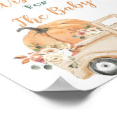 Peach Pumpkin Rustic Truck Wünsche für Baby-Zeiche Poster (Ecke)