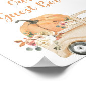Peach Pumpkin Rustikaler LKW Bitte Unterschreiben Poster (Ecke)
