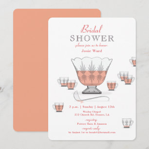 Peach Punch Crystal Punch Bowl Brautparty Invik Einladung