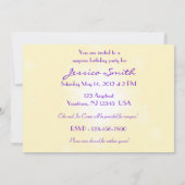 Peach Purple Butterfly Invitation Card Einladung (Rückseite)