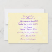 Peach Purple Butterfly Invitation Card RSVP Karte (Rückseite)