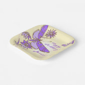 Peach Purple Butterfly Throw Pillow Pappteller (Gewinkelt)