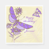 Peach Purple Butterfly Throw Pillow Serviette (Vorderseite)