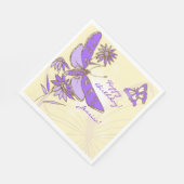 Peach Purple Butterfly Throw Pillow Serviette (Ecke)