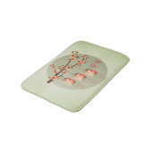 Peach quadratische Laternen blühen "Ruhe" Badematte (Schrägansicht)